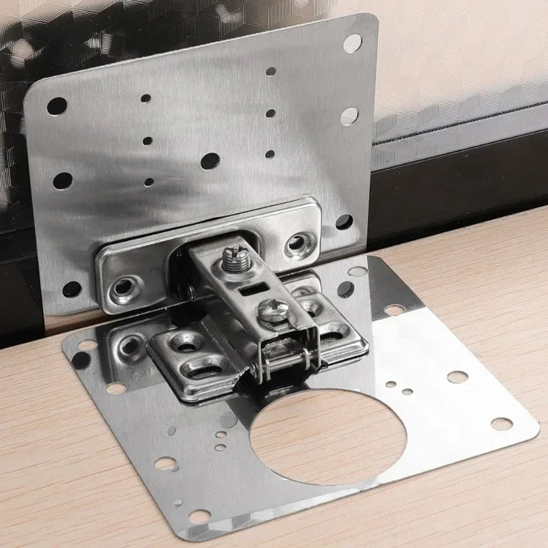 Cabinet Hinge Repair Plate Kit Kitchen Cupboard Door Hinge Mounting Plate With Holes Flat Fixing Brace Brackets Household Tools