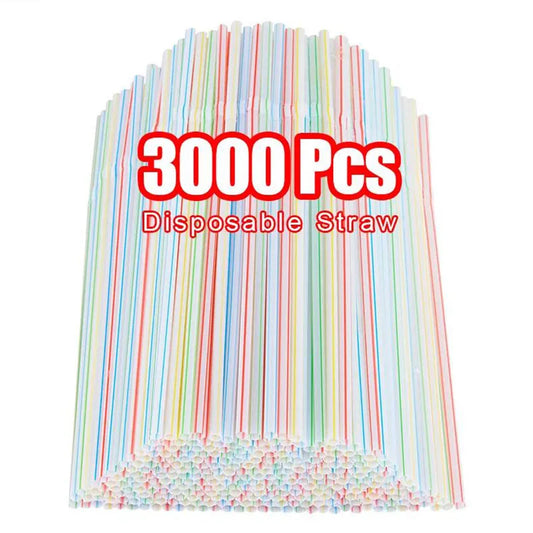 50-3000PCS Drinking plastique Straws Colorful rietjes Flexible Wedding Party Supplies Plastic Drinking plastico Straws Kitchen