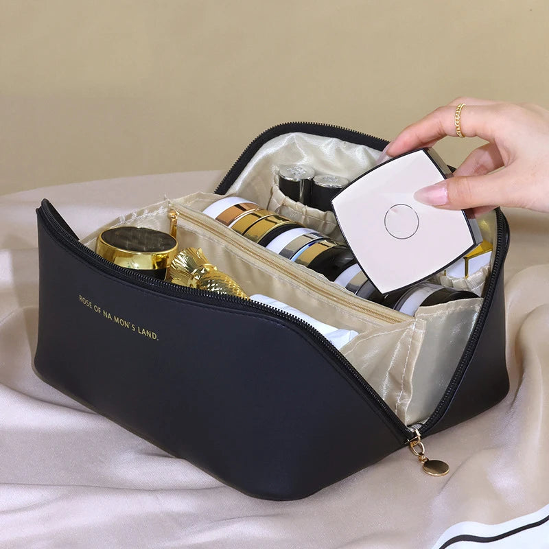 Makeup Organizer Female Toiletry Kit Bag Make Up Case Storage Pouch PU Lady Box, Cosmetic Bag, Organizer Bag For Travel Zip ﻿