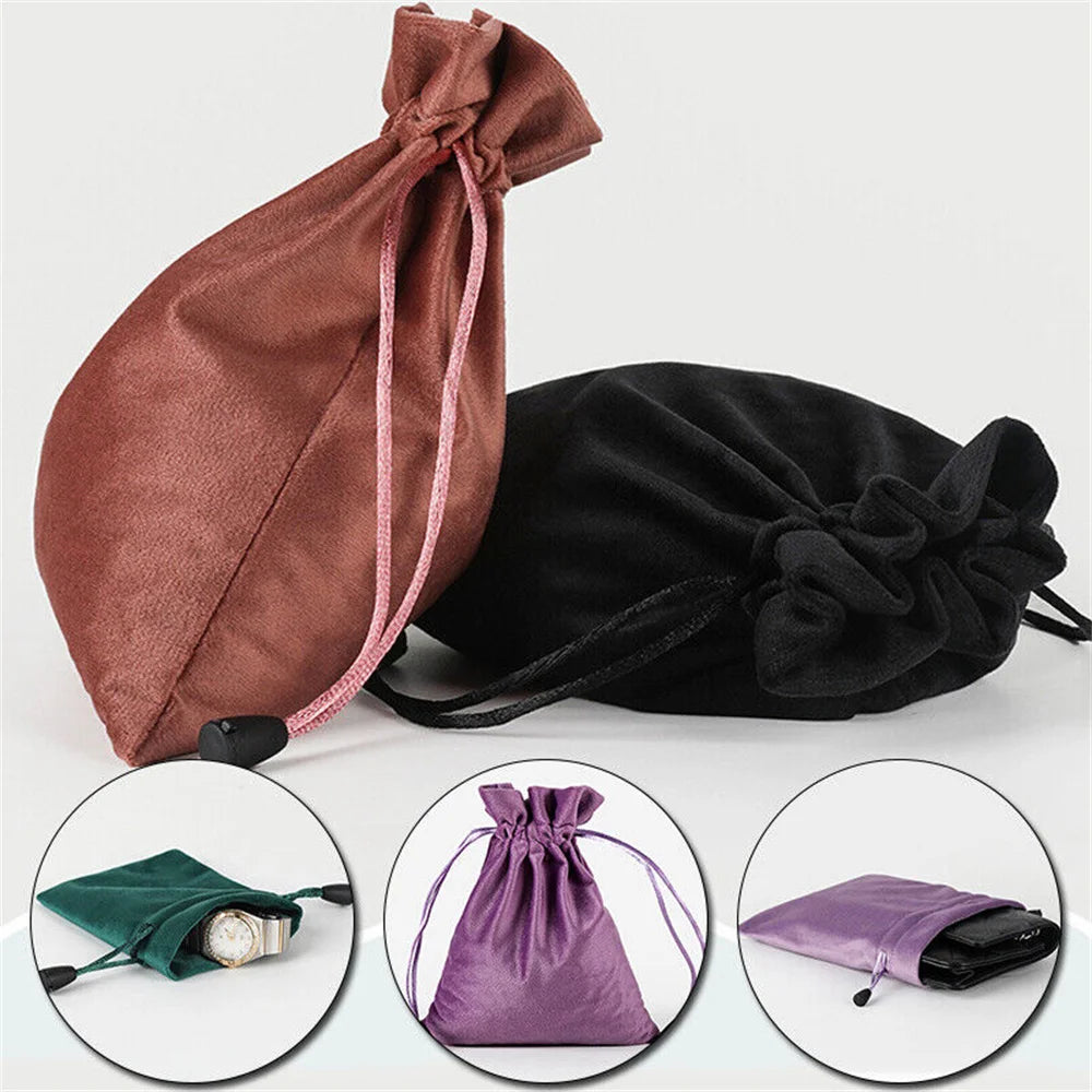 1 Pcs 6 Sizes Bags Linen Drawstring Gift Bag Pouches Cloth Christmas Bag Jewelry Bag Drawstring Pouches Large Velvet Bags