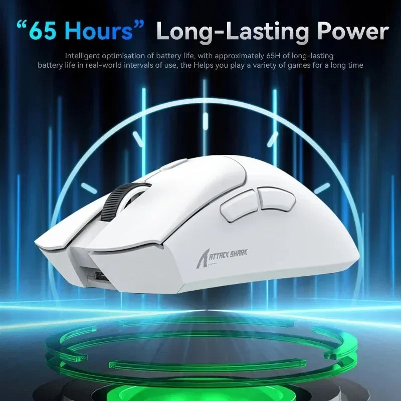 Attack Shark R1 18000dpi Wireless Bluetooth Mouse, Ultra Lightweight Ergonomic Design Mouse, PAW3311 Macro Gaming Mouse