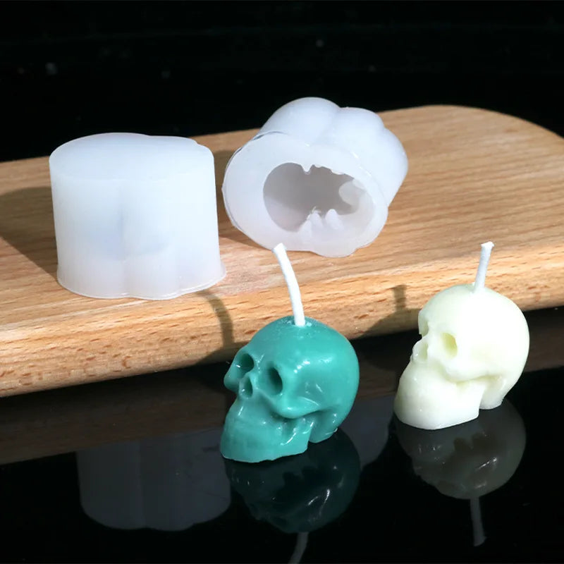 Mini Skull Resin Silicone Molds 3D Skull Head for Resin Bracelet Clay Candle Wax Casting Halloween Party Supplies Home Décor