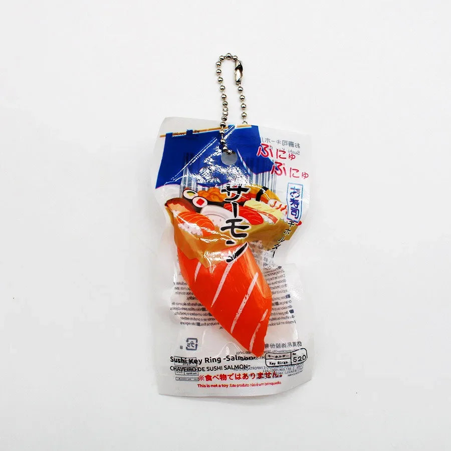 Fun Simulation Food Pendant Japanese Salmon Sushi Keychain Creative Bag Pendants Jewelry Students Schoolbag Creative Model Gifts