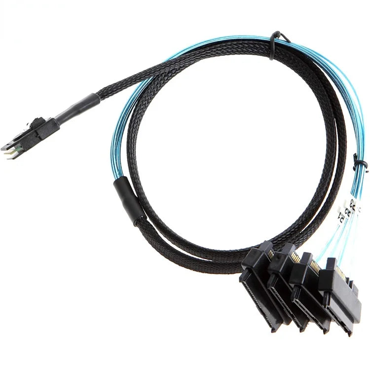 3ft 1m Mini SAS 36P SFF-8087 to 4 SFF-8482 SAS 29+15P SATA Connectors with SATA Power Cable Computer Office Supplies