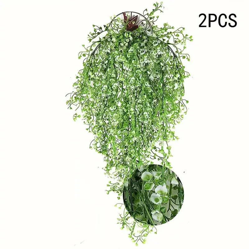 2pcs fake plantas artificiales para decoracion wall hanging decor - premium oxidation resistant  for indoor and outdoor Décor