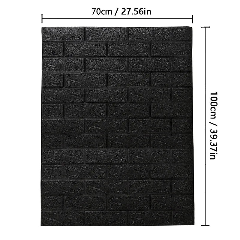 70cm*100cm DIY Self-adhesive Wallpaper Brick Pattern Modern Home Decoration PVC Waterproof Wall Stickers 3D Kitchen Background