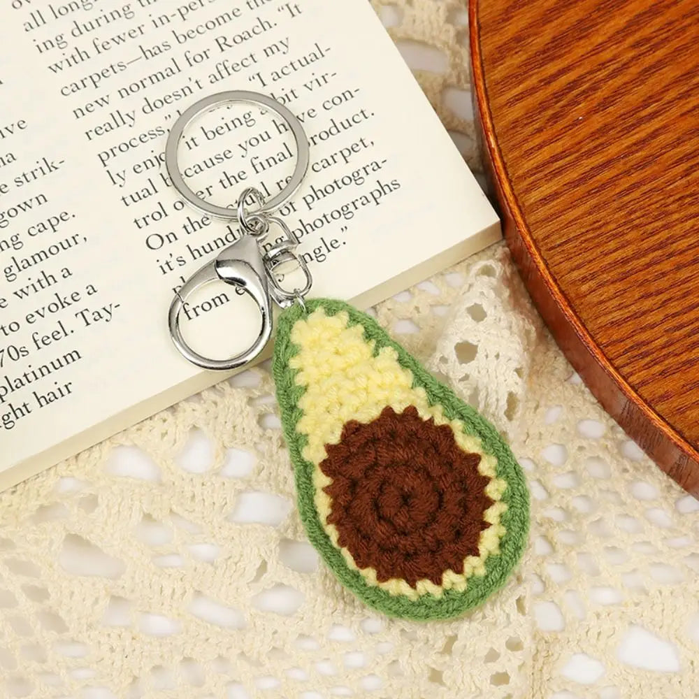 New Knitted Fruit Keychain Simulation Strawberry Cherry Pear Peach Key Ring Women Girl Car Bag Key Pendant Jewelry Key Holder