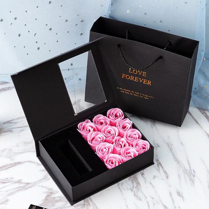 Valentines Mothers Day Flower Jewelry Box Rose Flower Christmas Present Women Birthday Party Girlfriend Gifts Gifts for Mom