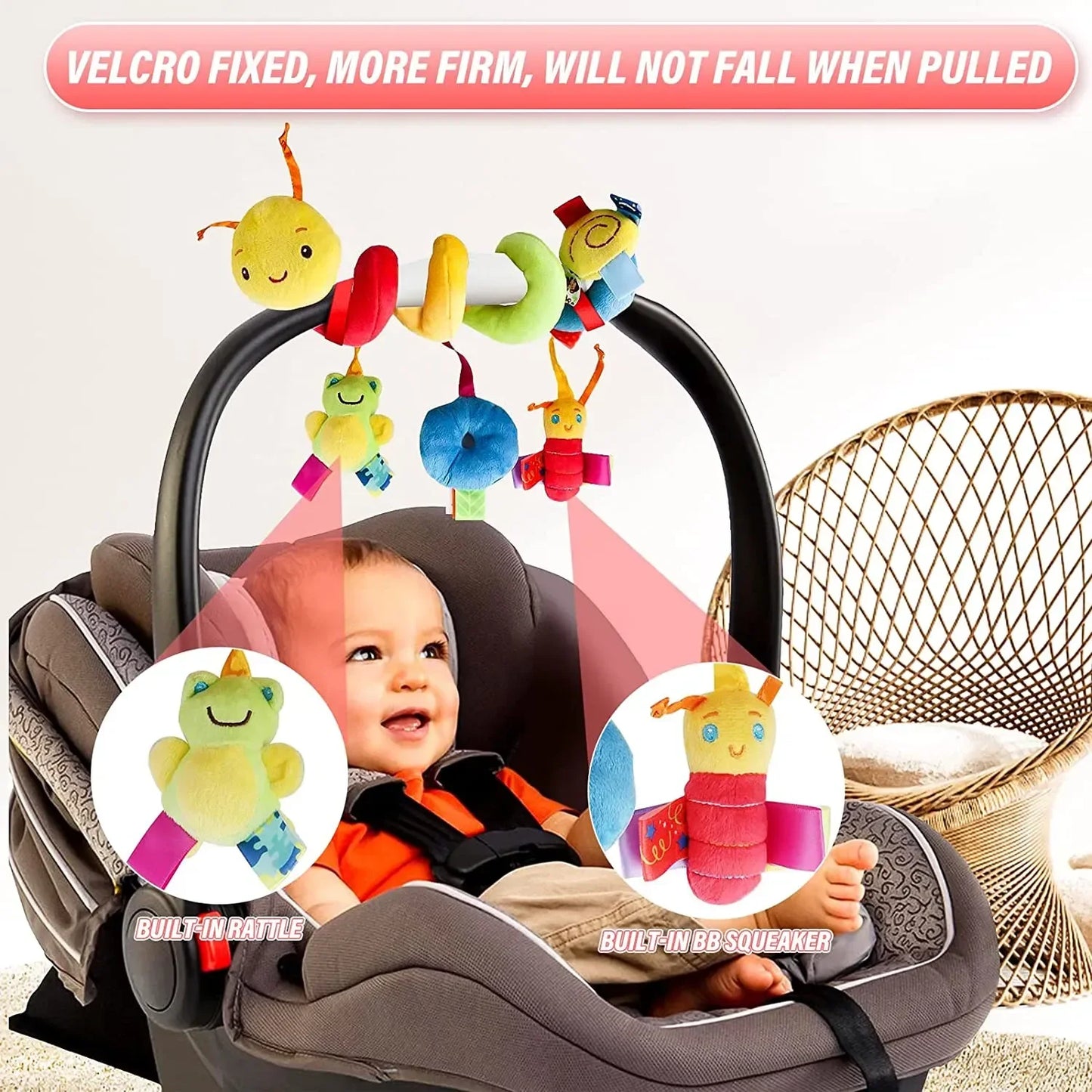 Soft Infant Crib Bed Stroller Toy Creative Spiral Baby Toys For Newborns Car Seat Educational Rattle Baby Towel Education Toys