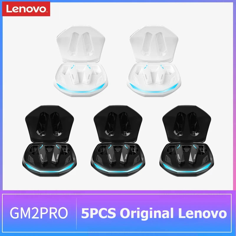 5PCS Original Lenovo GM2 Pro Wireless Bluetooth Earphones Stereo Noise Reduction Universal Sports Headset Microphone for Xiaomi