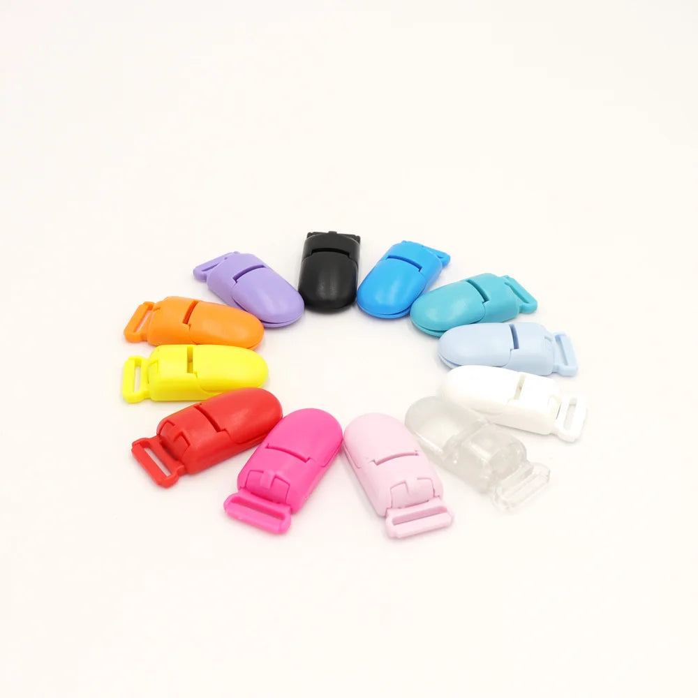 10PC 15mm Baby Pacifier Clip Solid Plastic Pacifier Clips Soother Holder Infant Pacifier Nipples Holder Multi Color Clamp Toy