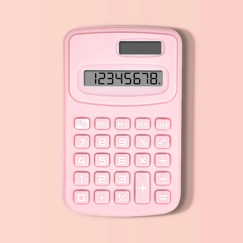 Small Solar Calculator Portable Calculator Cute 8 Digits LCD Electronic Calculator Home Office Primary School Teaching Supplies