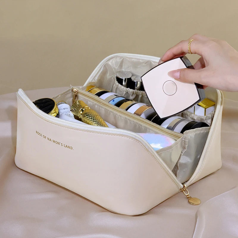 Makeup Organizer Female Toiletry Kit Bag Make Up Case Storage Pouch PU Lady Box, Cosmetic Bag, Organizer Bag For Travel Zip ﻿