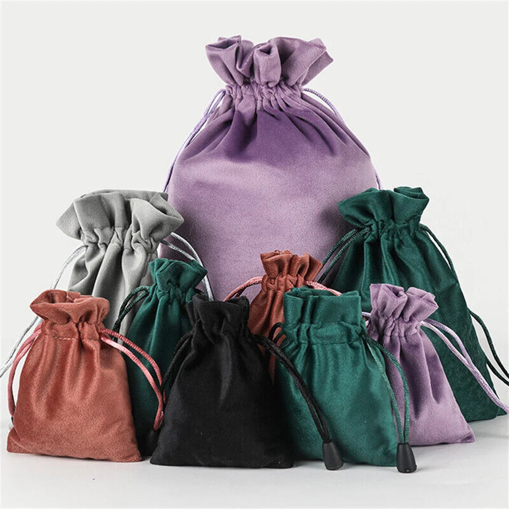 1 Pcs 6 Sizes Bags Linen Drawstring Gift Bag Pouches Cloth Christmas Bag Jewelry Bag Drawstring Pouches Large Velvet Bags