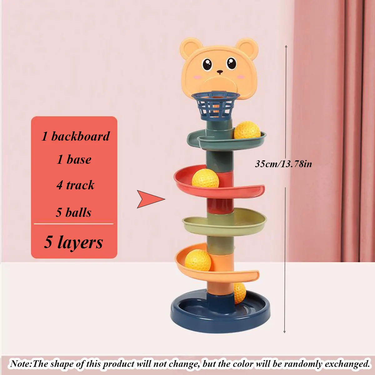 Different Layers Baby Track Rolling Ball Toy Early Educational Puzzle Toy for Children Montessori Sliding Track Tower Kids Gift