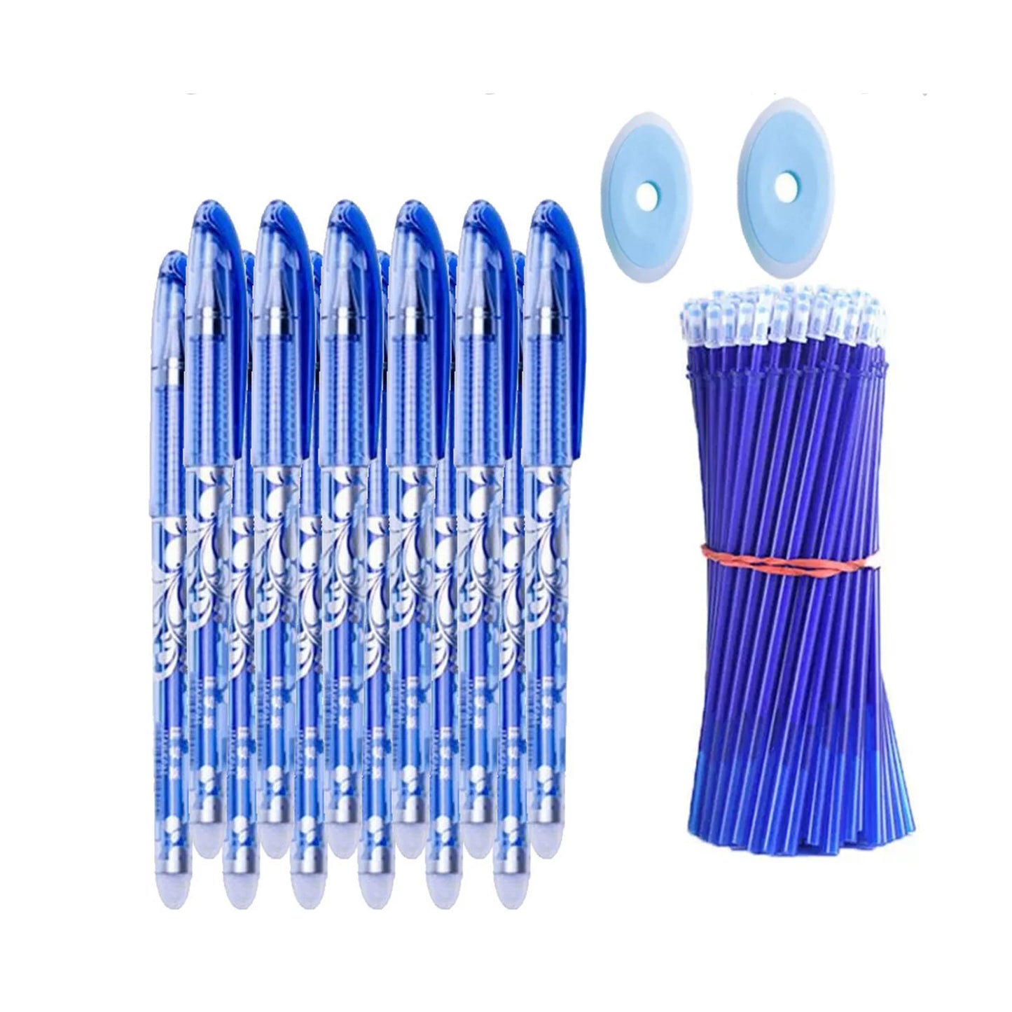 13pcs/set Erasable Gel Pen Set, 0.5mm Nib with Blue-Black Ink, Refillable Gel Pens, Ideal for School and Office Supplies