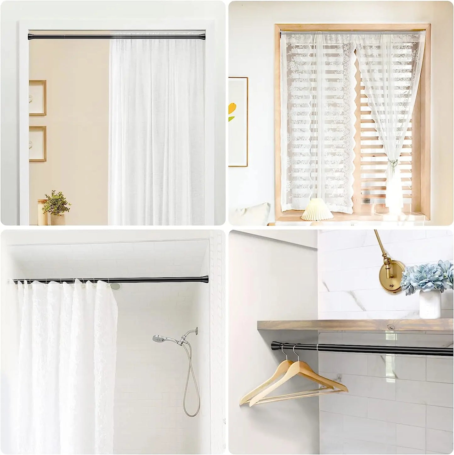 Multi Purpose Spring Loaded Extendable Stick Useful Curtain Telescopic Pole Durable Bathroom Product Hanger Household Adjustable