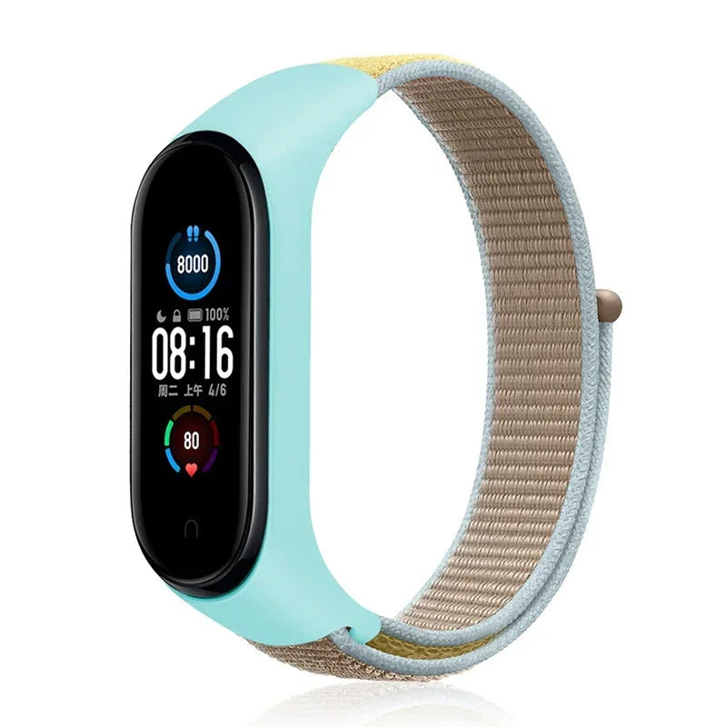 Bracelet For Mi Band 6 7 Strap Nylon Sport loop watch Belt Pulseira Correa Mi band 4 Wristband for xiaomi Mi band 5 4 3 Bracelet