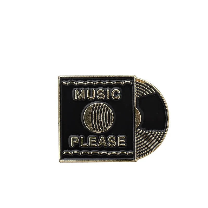 Musical Instrument Enamel Pins Custom Tape Record Piano Headphones Guitar Brooches Lapel Badges Jewelry Gift for Music Lovers