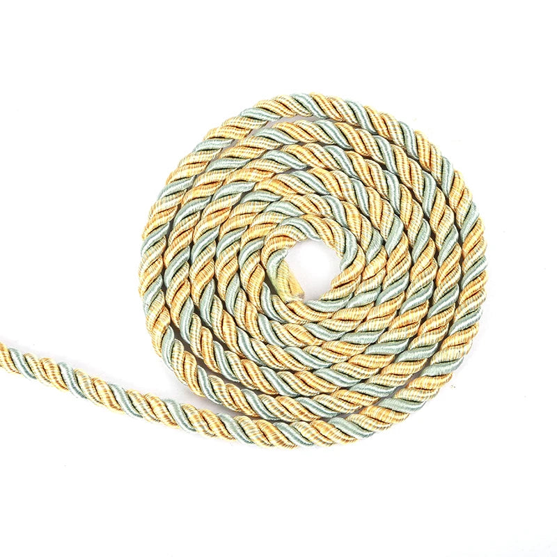 5mm 5/10YD Twisted Cord Rope Trim Craft Decorative Nylon Rope Handmade Cording for Sewing Crafts Upholstery Home Décor