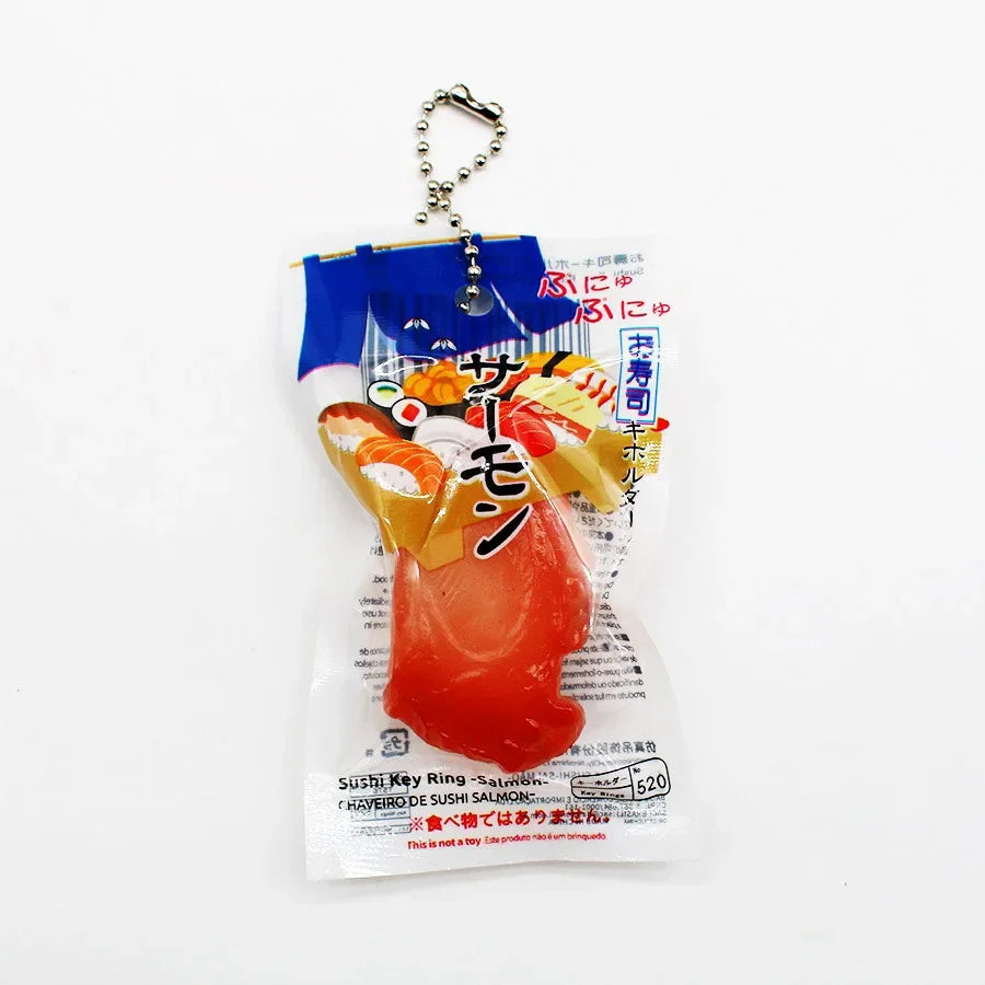 Fun Simulation Food Pendant Japanese Salmon Sushi Keychain Creative Bag Pendants Jewelry Students Schoolbag Creative Model Gifts