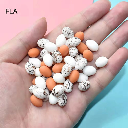 10pcs/Bag 3D Cute Eggs Simulation Quail Eggs Diy Décor Resin Pigeon Eggs Miniatur Decor Home Miniature Food Play Decor Design