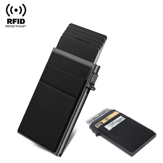 Rfid Credit Card Holder Men Thin Slim Mini Minimalist Wallets Luxury Metal Bank ID Cardholer Case Wallet for Men Carteras Choice