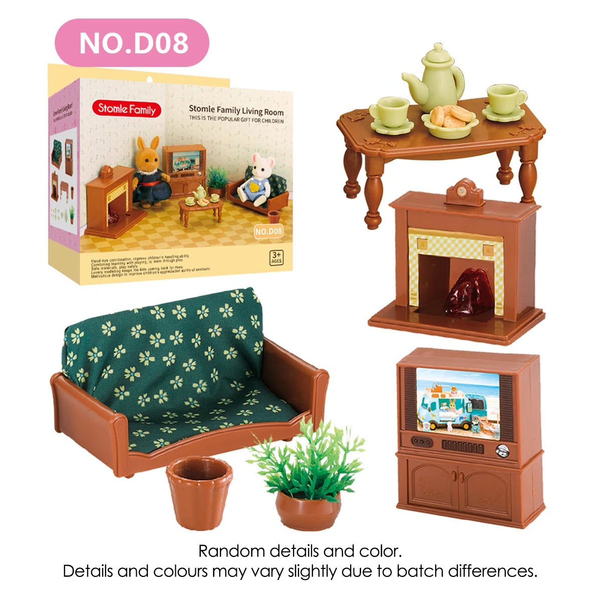 1:12 Miniature Furniture Forest Family Kitchen Toy Dining Table Dollhouse Accessories Bathroom Pretend Play For Girl Gifts Toys