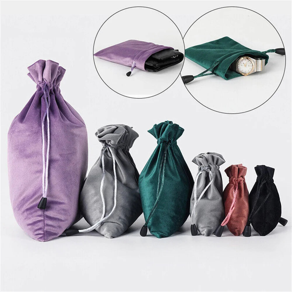 1 Pcs 6 Sizes Bags Linen Drawstring Gift Bag Pouches Cloth Christmas Bag Jewelry Bag Drawstring Pouches Large Velvet Bags