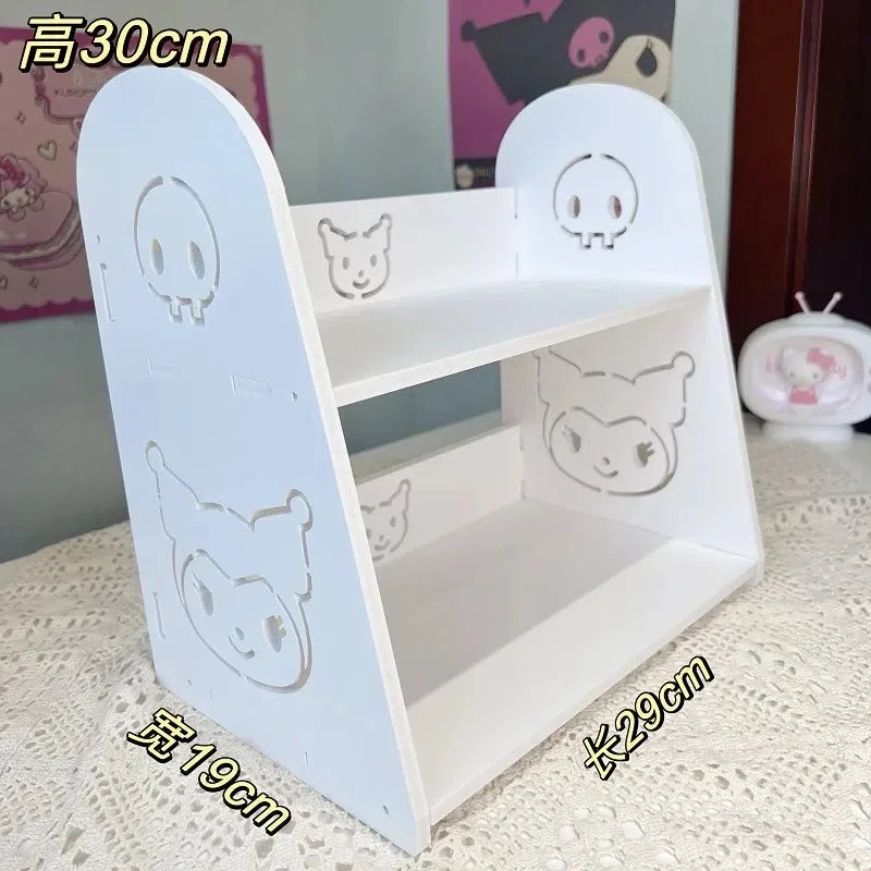 Sanrio Kawaii Cinnamoroll Rack Hello Kitty Student Cartoon Multi Functional Desktop Dormitory Home Book Finishing Storage Rack