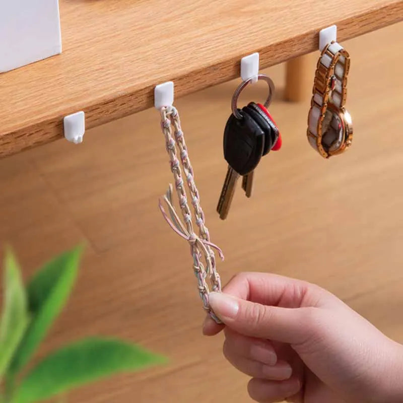 10Pcs Mini Small Hooks Multi-purpose Strong Adhesive Hanging Keys Necklace Decorations Small Hooks Household Products