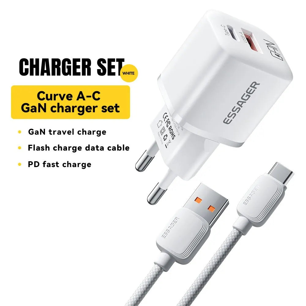 Essager 20W GaN USB Type C Charger PD Fast Charge Phone QC 3.0 Quick Chargers For iPhone 14 13 12 11 Pro Max Mini iPad Charging