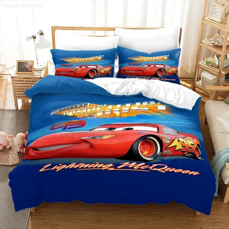 Cars Lightning McQueen Bedding Sets,children Red Boy Quilt Cover Set, Cars Duvet Cover and Pillowcases