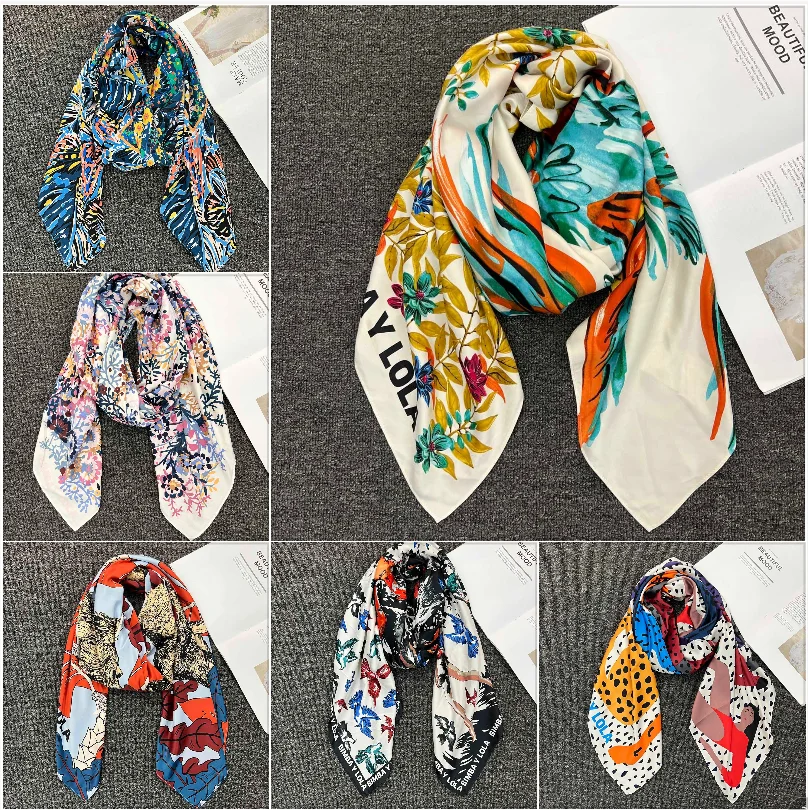 Foreign trade original order, Spanish fashion brand, new product, embroidered and printed multi style large square scarf