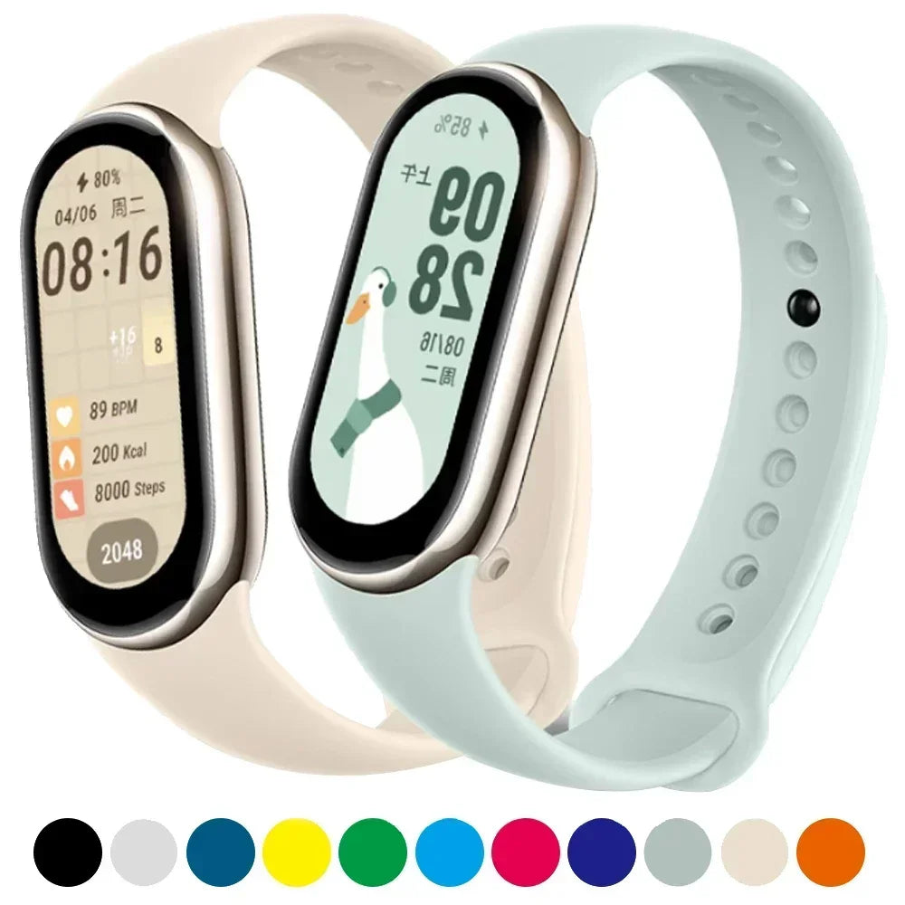 Sport Strap For Xiaomi Mi band 8-8 NFC Belt Replacement miband8 silicone Bracelet smart band 8 waterproof Watchbands Accessories