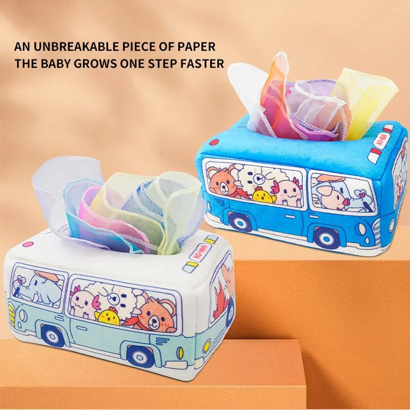 Baby Paper Drawer Toy Baby Cant Tear Paper Towel Box Paper Drawer Cloth Book Childrens Finger Exercise Soothing Toy