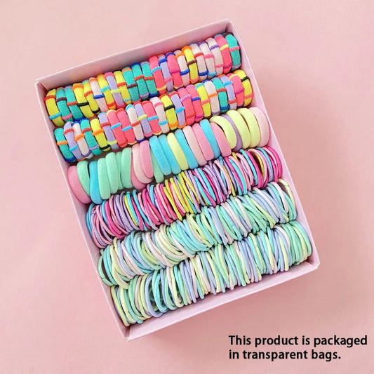 Children's Elastic Band Hair Clip Combination Set, Baby Hair Circle, Girl's Edge Clip Hair Accessory, Baby Princess Hair Rope.