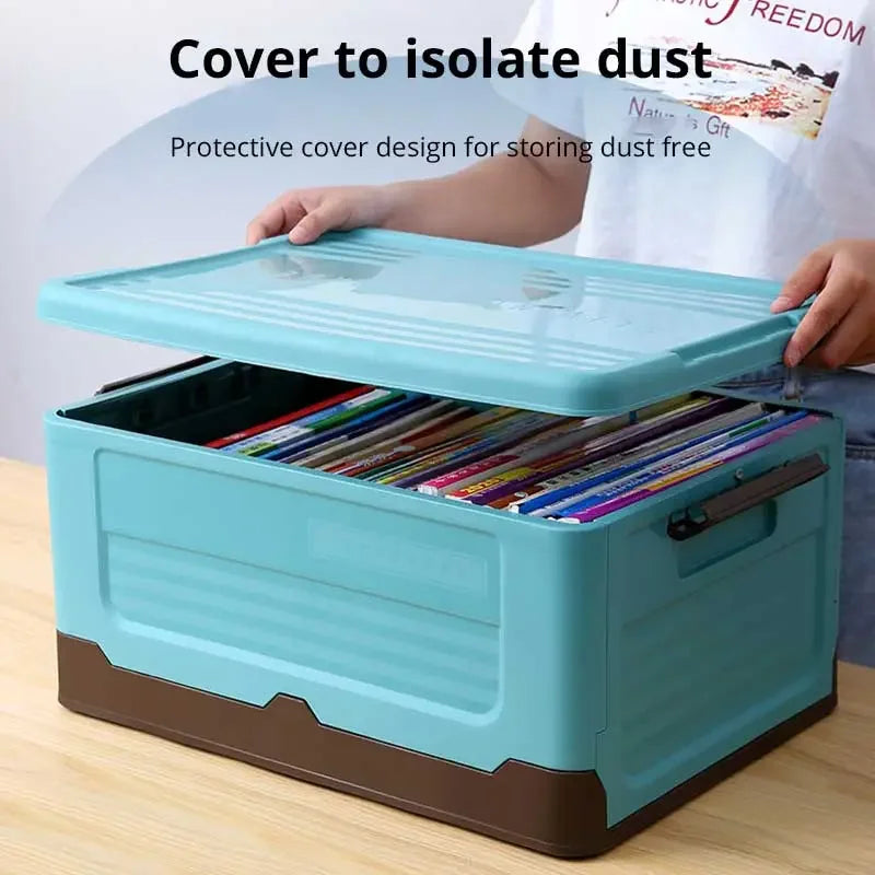 1pc Foldable Storage Box Wardrobe Storage Box Large Capacity For Toy Clothes Snacks Books Shoes Plastic Box For Car Household