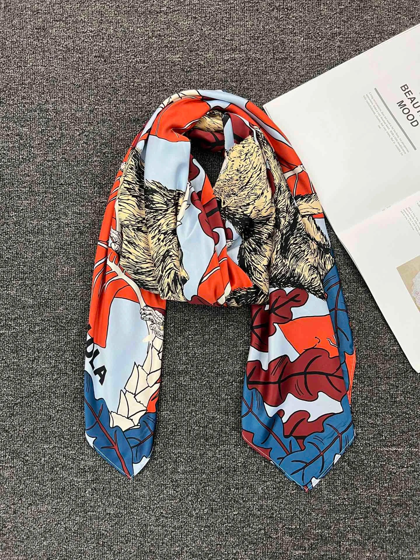 Foreign trade original order, Spanish fashion brand, new product, embroidered and printed multi style large square scarf