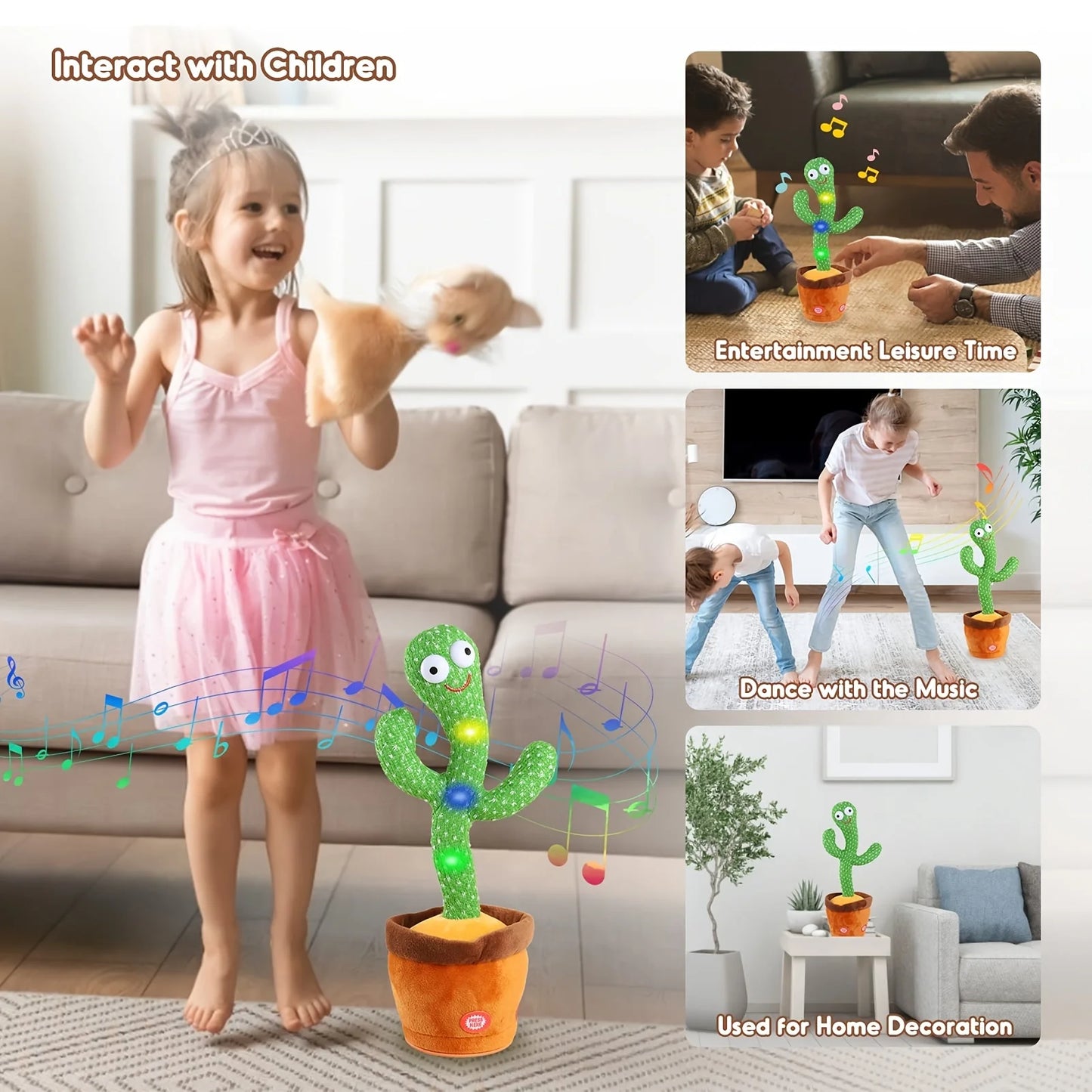 Birthday Present Dancing Cactus Electron Plush Toy Soft Plush Doll Babies Cactus That Can Sing And Dance Voice Interactive Bled