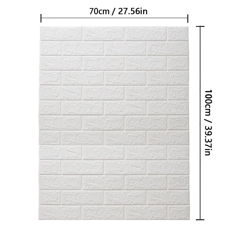 70cm*100cm DIY Self-adhesive Wallpaper Brick Pattern Modern Home Decoration PVC Waterproof Wall Stickers 3D Kitchen Background