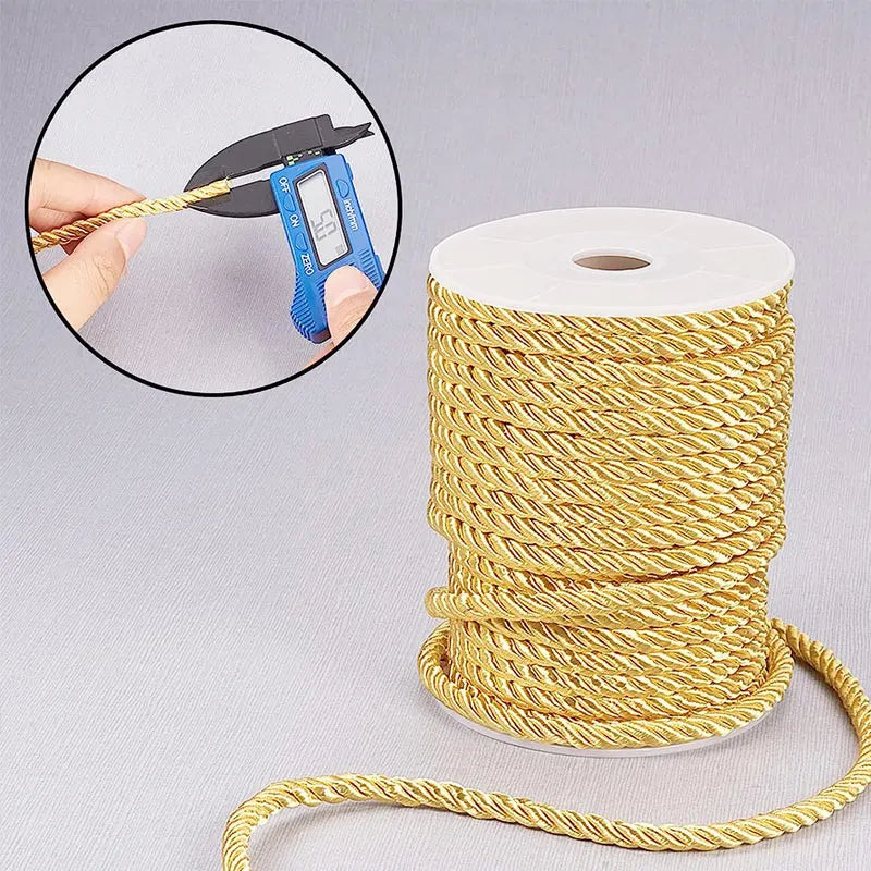 5mm 10m Twisted Cord Rope Trim Craft Decorative Nylon Rope Handmade Cording for Sewing Crafts Upholstery Home Décor