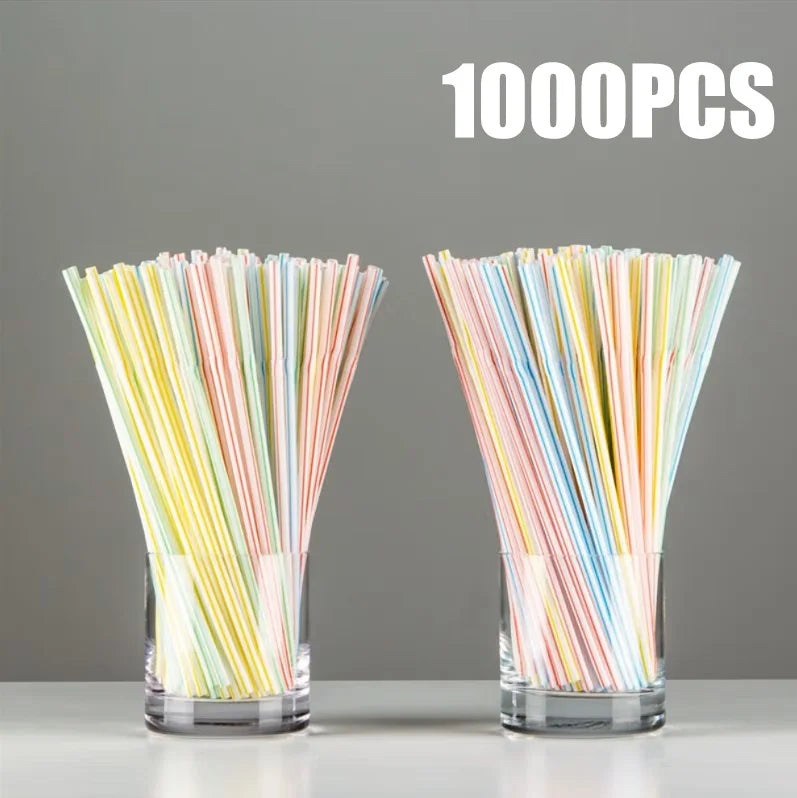 50-3000PCS Colorful & Black Drinking Kunststof Straws Bar Party Wedding Kitchen pajitas plastique Beverage Straw Wholesale