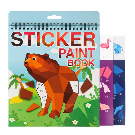 1PCS Sticker Book Crafts for Kids Ages 4-8, Sticker by Number for brain games,Gifts,Travel Toy