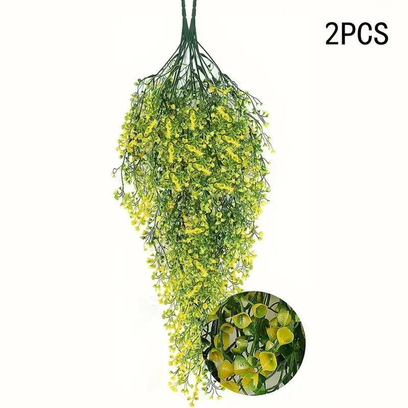 2pcs fake plantas artificiales para decoracion wall hanging decor - premium oxidation resistant  for indoor and outdoor Décor