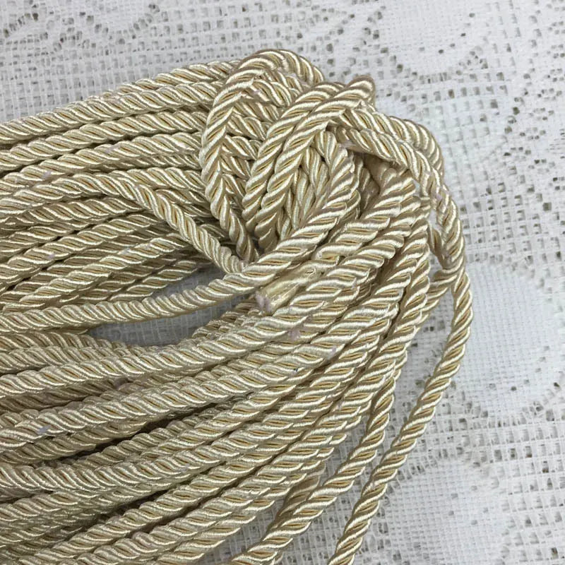 5mm 10m Twisted Cord Rope Trim Craft Decorative Nylon Rope Handmade Cording for Sewing Crafts Upholstery Home Décor