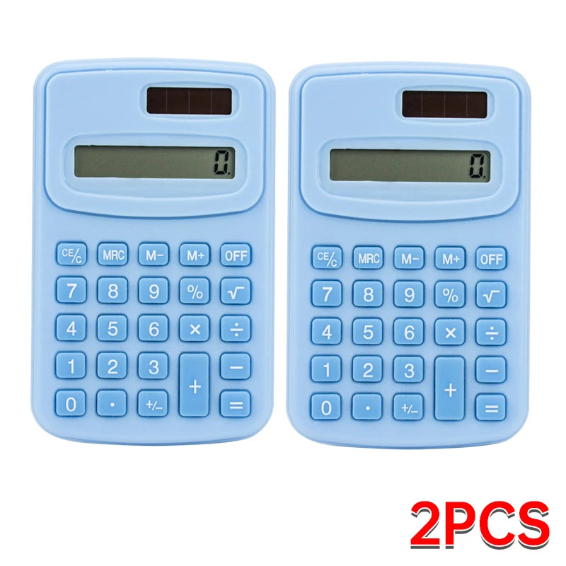 Small Solar Calculator Portable Calculator Cute 8 Digits LCD Electronic Calculator Home Office Primary School Teaching Supplies