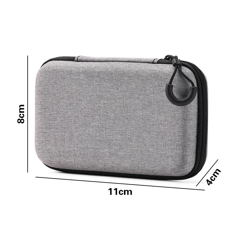 Mini Grey Digital Product Storage Bag Portable Headphone USB Data Cable Charger U Stick Storage Case Shockproof Protective Case