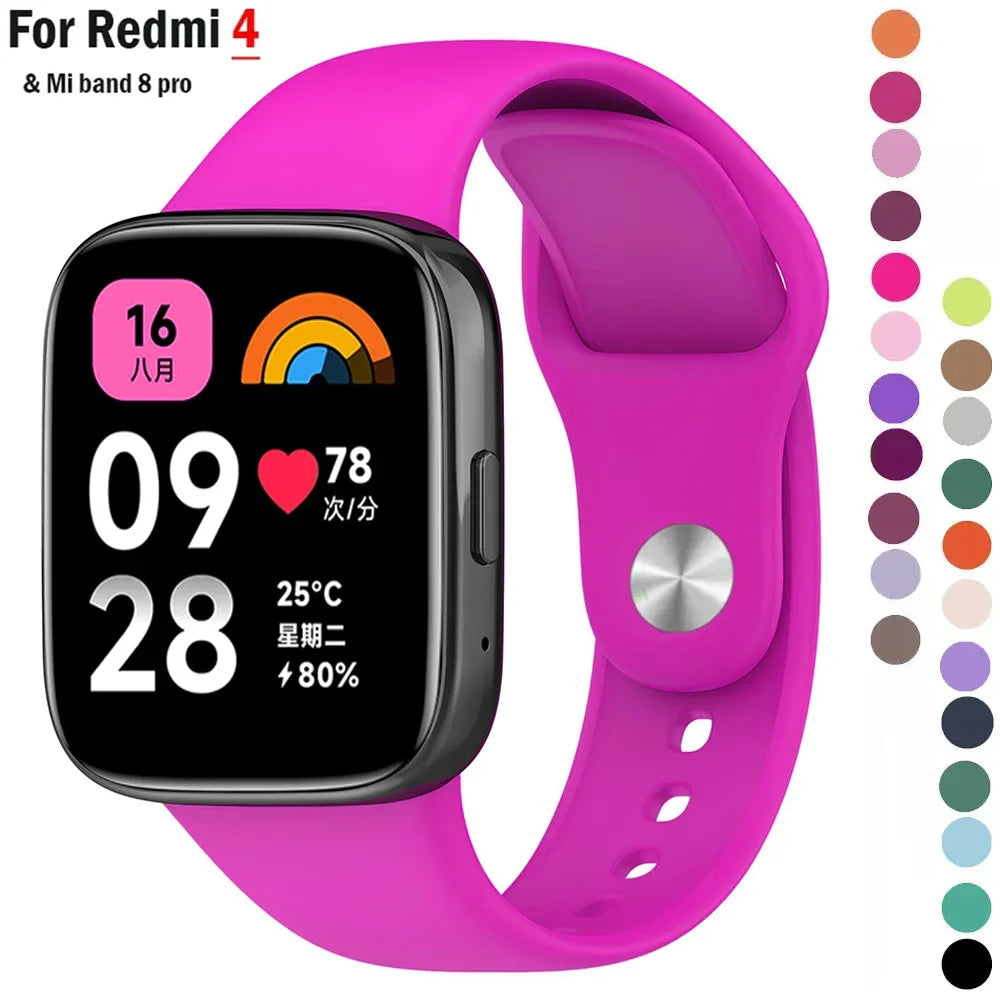 Soft Silicone Watchbands for Redmi watch 4 strap SmartWatch WristBand Sport correa Bracelet for xiaomi mi band 8 pro Accessories