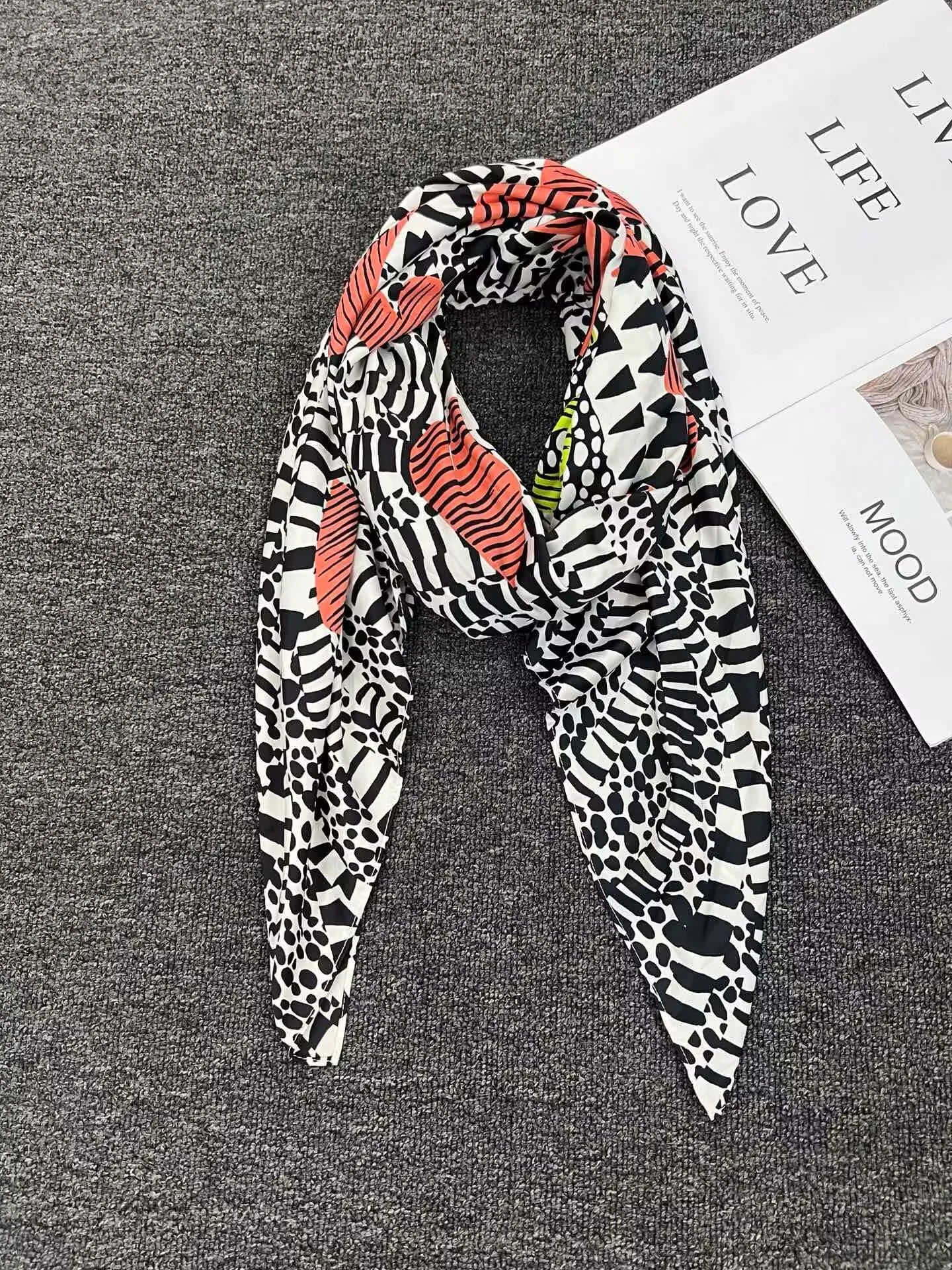 Foreign trade original order, Spanish fashion brand, new product, embroidered and printed multi style large square scarf